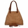 Stylowa Torebka Skórzana Shopper Bag Ruda